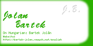 jolan bartek business card